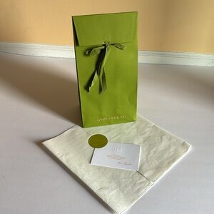 Tory Burch gift bag, wrapping paper with logo sticker, thank you note